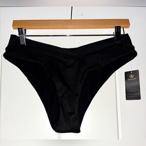 SherryDC Cross Over Women Black Bikini Bottom‎ Size M Beach Summer Vacation NEW